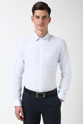 PETER ENGLAND Men Self Design Formal Light Blue Shirt