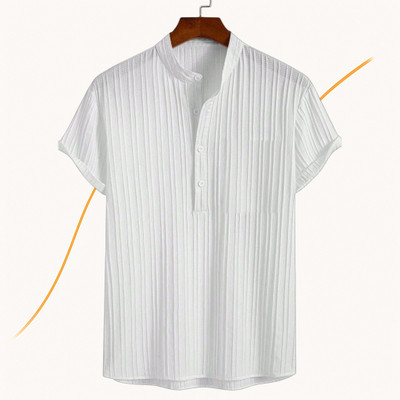 Jenil Fashion Men Self Design Casual White Shirt