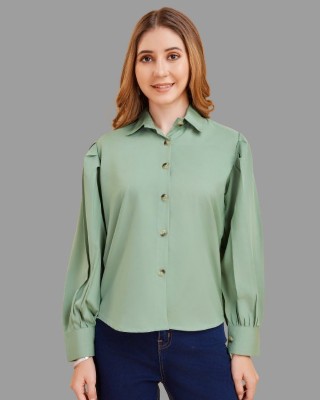 RAHULRAJ TEXTILE Women Solid Casual Green Shirt