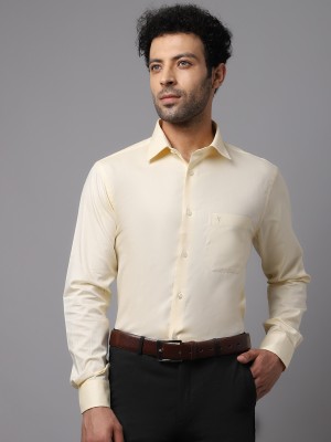 CANTABIL Men Solid Formal Yellow Shirt