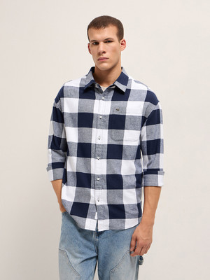 THE BEAR HOUSE Men Checkered Casual Black, White Shirt