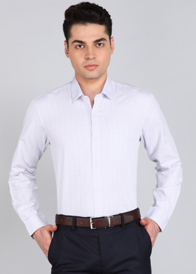 PETER ENGLAND Men Checkered Formal Purple Shirt