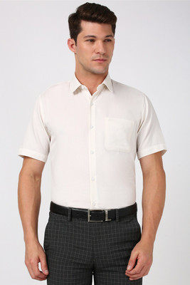 PETER ENGLAND Men Solid Formal Cream Shirt