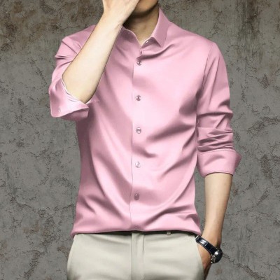 SATADHAR ENTERPRISE Men Solid Casual Pink Shirt