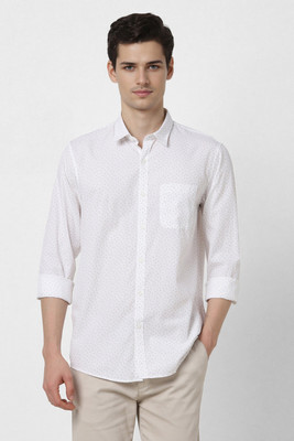 PETER ENGLAND Men Self Design Casual White Shirt
