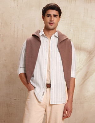 U.S. Polo Assn. Denim Co. Men Striped Casual White Shirt