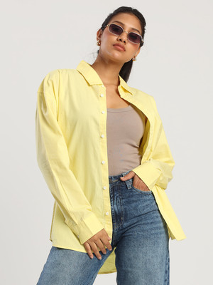 Bene Kleed Women Solid Casual Yellow Shirt