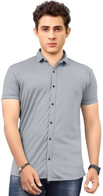 gurukrupa creation Men Solid Casual Grey Shirt