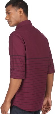 Arrow Sport Men Striped Casual Maroon Shirt