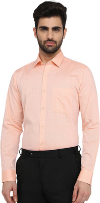 Raymond Men Self Design Formal Orange Shirt