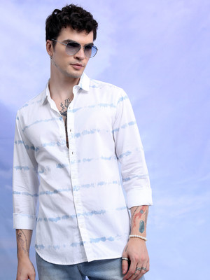 HIGHLANDER Men Printed Casual White Shirt
