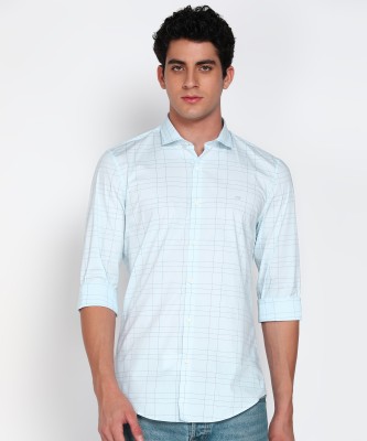 PETER ENGLAND Men Checkered Formal Light Blue Shirt