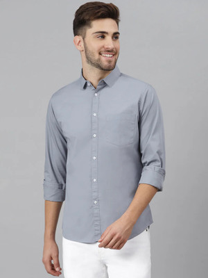 Famuzz Men Solid Casual Brown Shirt