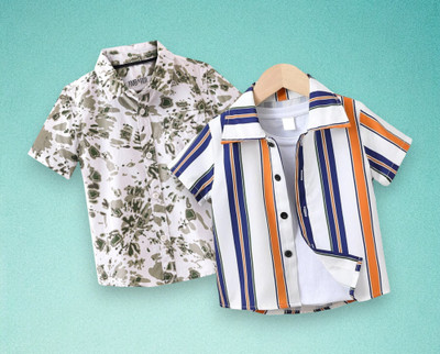 RAVYA TRENDZ Boys Printed Casual Multicolor Shirt