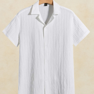 SHIRTWALA Men Self Design Casual White Shirt