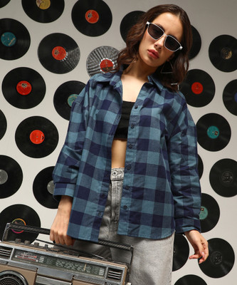 CAMPUS SUTRA Women Printed Casual Blue Shirt
