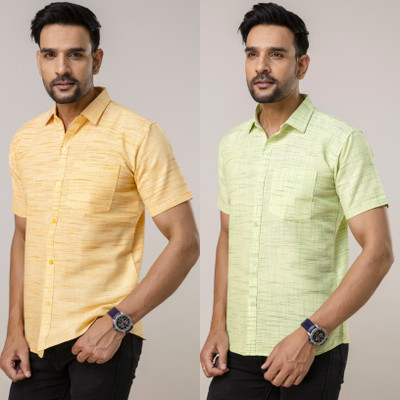 AUZAAI COLLECTION Men Printed Casual Multicolor Shirt(Pack of 2)