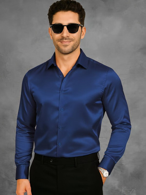 SATADHAR ENTERPRISES Men Solid Casual Blue Shirt