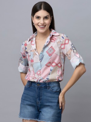 PURYS Women Printed Casual Multicolor Shirt