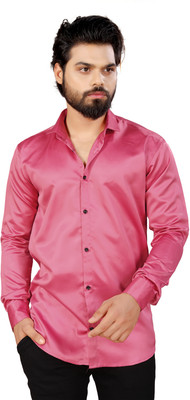 ARUJI FASHION Men Solid Casual Pink Shirt