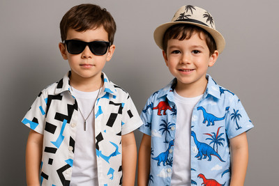 SHVFashion Boys Printed Casual Multicolor Shirt(Pack of 2)