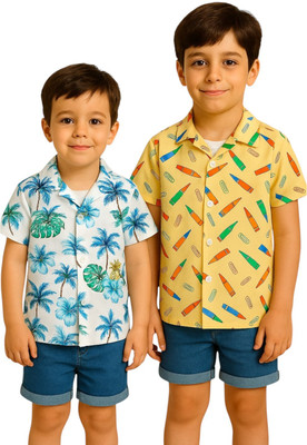 SVHFashion Baby Boys Self Design Casual Multicolor Shirt(Pack of 2)
