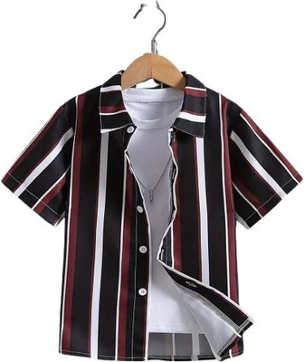 Maitri Fashion Baby Boys Printed Casual Brown Shirt