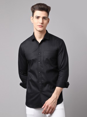 Shri Krishna Men Solid Casual Black Shirt