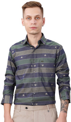 HOC Men Striped Formal Multicolor Shirt