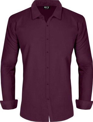 EVIQE Men Solid Casual Purple Shirt