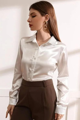 stylo queen Women Solid Party White Shirt