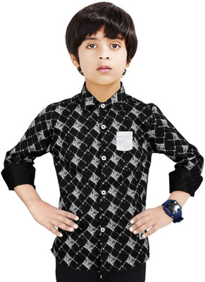 The Crane Boys Printed Casual Black Shirt