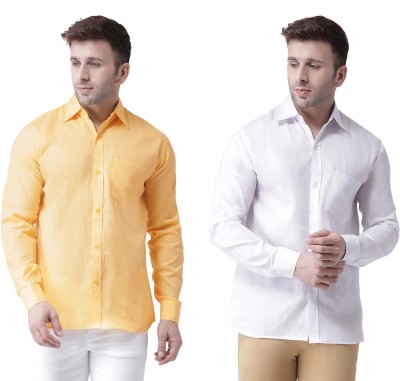 RIAG Men Solid Casual Multicolor Shirt(Pack of 2)