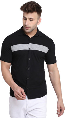 GEUM Men Solid Formal Black, Grey Shirt