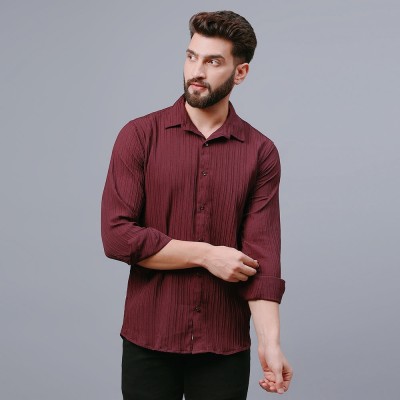 MAA UMA Men Solid Casual Maroon Shirt