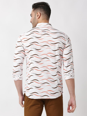 BASICS Men Printed Casual Brown Shirt