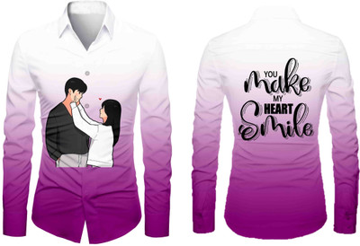 VMENTERPRISE Men Printed Casual Purple Shirt