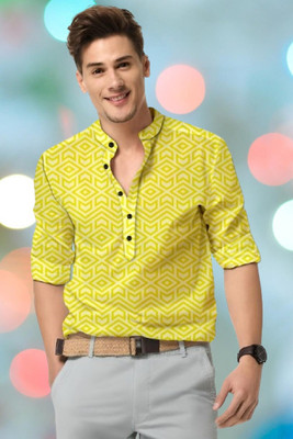 ALVIN ENTERPRISE Men Solid Casual Yellow Shirt