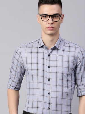 5TH ANFOLD Men Checkered Casual Purple Shirt