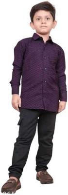 Rivera Creation Boys Self Design Wedding Red Shirt