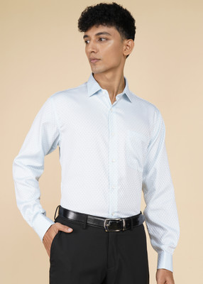 VAN HEUSEN Men Self Design Formal Light Blue Shirt