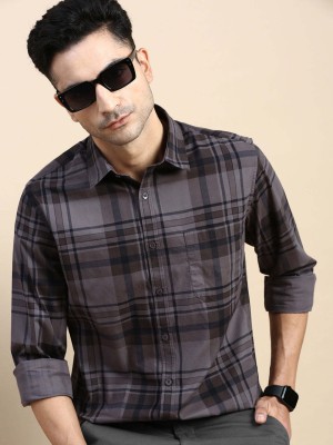 INVICTUS Men Checkered Casual Grey Shirt