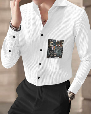 METRONAUT Men Solid Casual White Shirt