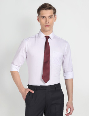 ARROW Men Printed Formal Purple, White Shirt