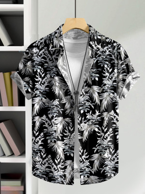 GCrown Men Printed Casual Black Shirt