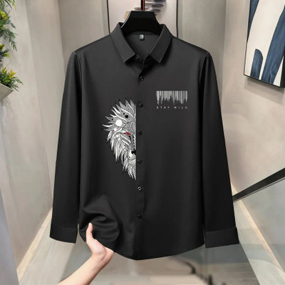 artyfly Men Printed Casual Black Shirt