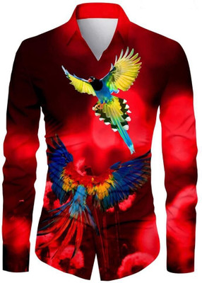 SWORNY FASHION Men Graphic Print Casual Red Shirt