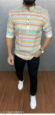 yogi creation Men Printed Casual Multicolor Shirt