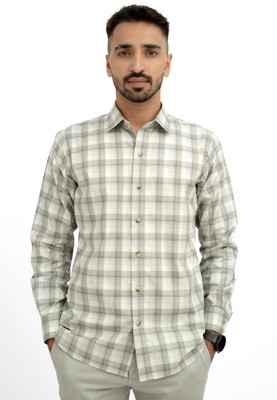 PLEATUS Men Checkered Formal Multicolor, White, Grey, Brown, Light Green Shirt