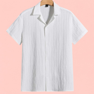 Jenil Fashion Men Self Design Casual White Shirt